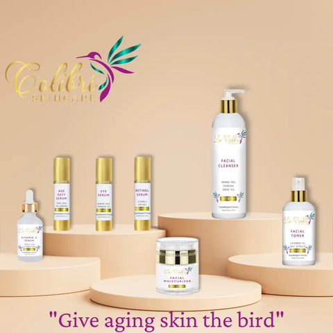 Starter Skincare Collection: La Colibri Facial Cleanser, Toner, Vitamin C, & Moisturizer